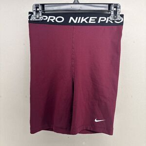 Nike Shorts Womens Small Red Maroon Pro Tight Dri-Fit Outdoors Comfort Ladies